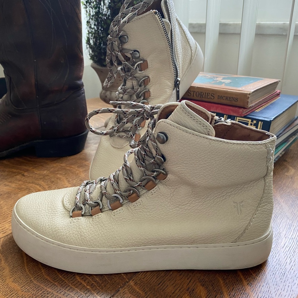 Women's Beige High-Top Sneakers